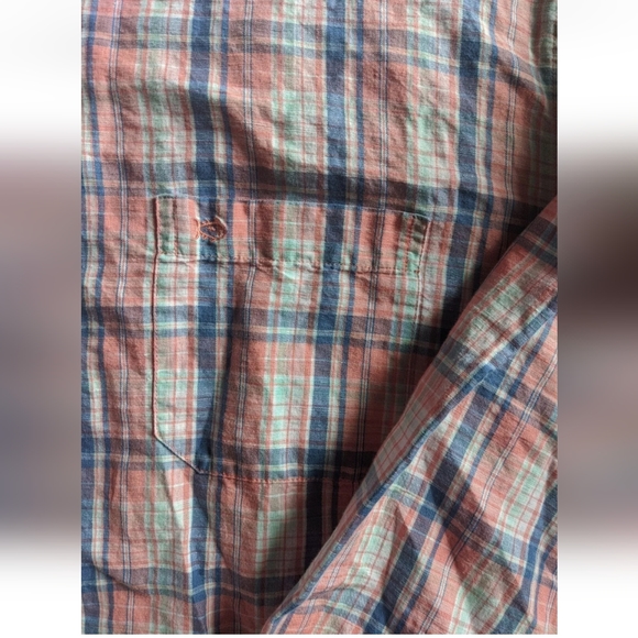 Southern Tide Mens Classic Fit XL Orange & Blue Plaid Button Down Long Sleeve. - Picture 5 of 12